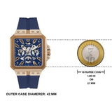 Buy Shop Guess Leo Chronograph Blue Dial Blue Silicone Strap Watch For Men - GW0637G3 USA Online
