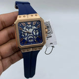 Buy Shop Guess Leo Chronograph Blue Dial Blue Silicone Strap Watch For Men - GW0637G3 USA Online