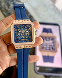 Buy Shop Guess Leo Chronograph Blue Dial Blue Silicone Strap Watch For Men - GW0637G3 USA Online