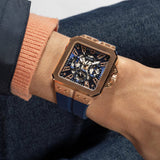 Buy Shop Guess Leo Chronograph Blue Dial Blue Silicone Strap Watch For Men - GW0637G3 USA Online