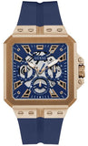 Buy Shop Guess Leo Chronograph Blue Dial Blue Silicone Strap Watch For Men - GW0637G3 USA Online