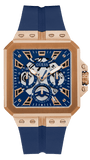 Buy Shop Guess Leo Chronograph Blue Dial Blue Silicone Strap Watch For Men - GW0637G3 USA Online