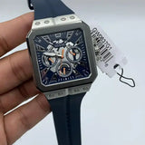 Buy Shop Guess Leo Chronograph Navy Blue Dial Blue Silicone Strap Watch For Men - GW0637G1 USA Online