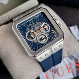 Buy Shop Guess Leo Chronograph Navy Blue Dial Blue Silicone Strap Watch For Men - GW0637G1 USA Online