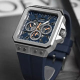 Buy Shop Guess Leo Chronograph Navy Blue Dial Blue Silicone Strap Watch For Men - GW0637G1 USA Online