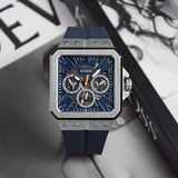 Buy Shop Guess Leo Chronograph Navy Blue Dial Blue Silicone Strap Watch For Men - GW0637G1 USA Online