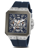 Buy Shop Guess Leo Chronograph Navy Blue Dial Blue Silicone Strap Watch For Men - GW0637G1 USA Online