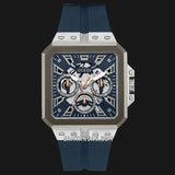 Buy Shop Guess Leo Chronograph Navy Blue Dial Blue Silicone Strap Watch For Men - GW0637G1 USA Online