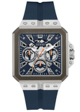 Buy Shop Guess Leo Chronograph Navy Blue Dial Blue Silicone Strap Watch For Men - GW0637G1 USA Online