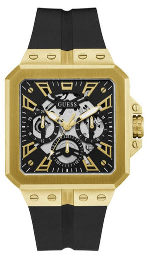 Buy Shop Guess Leo Multifunction Black Dial Black Silicone Strap Watch For Men - GW0637G2 USA Online