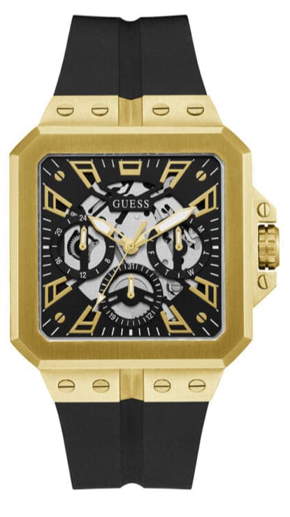 Buy Shop Guess Leo Multifunction Black Dial Black Silicone Strap Watch For Men - GW0637G2 USA Online