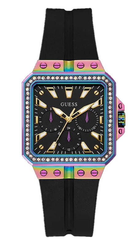 Buy Shop Guess Libra Black Dial Black Silicone Strap Watch For Women - GW0618L3 USA Online