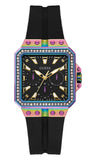 Buy Shop Guess Libra Black Dial Black Silicone Strap Watch For Women - GW0618L3 USA Online