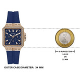 Buy Shop Guess Libra Crystals Blue Dial Blue Silicone Strap Watch For Women - GW0618L2 USA Online