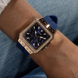 Buy Shop Guess Libra Crystals Blue Dial Blue Silicone Strap Watch For Women - GW0618L2 USA Online
