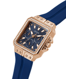 Buy Shop Guess Libra Crystals Blue Dial Blue Silicone Strap Watch For Women - GW0618L2 USA Online
