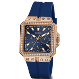 Buy Shop Guess Libra Crystals Blue Dial Blue Silicone Strap Watch For Women - GW0618L2 USA Online
