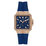 Buy Shop Guess Libra Crystals Blue Dial Blue Silicone Strap Watch For Women - GW0618L2 USA Online