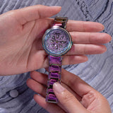 Buy Shop Guess Lily Analog Purple Dial Purple Steel Strap Watch For Women - GW0528L4 USA Online
