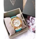 Buy Shop Guess Limelight Crystal White Dial Light Blue Rubber Strap Watch for Women - W1053L6 USA Online