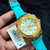 Buy Shop Guess Limelight Crystal White Dial Light Blue Rubber Strap Watch for Women - W1053L6 USA Online