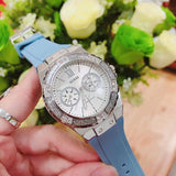 Buy Shop Guess Limelight Crystals White Dial Blue Rubber Strap Watch for Women - W1053L5 USA Online