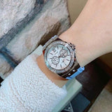 Buy Shop Guess Limelight Crystals White Dial Blue Rubber Strap Watch for Women - W1053L5 USA Online
