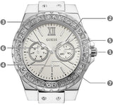 Buy Shop Guess Limelight Crystals White Dial Blue Rubber Strap Watch for Women - W1053L5 USA Online