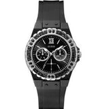 Buy Shop Guess Limelight Diamonds Black Dial Black Rubber Strap Watch for Women - GW0041L5 USA Online
