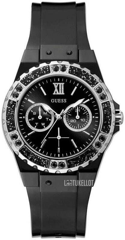 Buy Shop Guess Limelight Diamonds Black Dial Black Rubber Strap Watch for Women - GW0041L5 USA Online