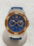 Buy Shop Guess Limelight Quartz Analog Blue Dial Blue Denim Strap Watch For Women - W0775l10 USA Online