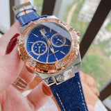 Buy Shop Guess Limelight Quartz Analog Blue Dial Blue Denim Strap Watch For Women - W0775l10 USA Online
