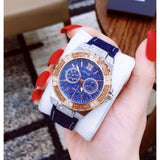 Buy Shop Guess Limelight Quartz Analog Blue Dial Blue Denim Strap Watch For Women - W0775l10 USA Online