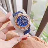 Buy Shop Guess Limelight Quartz Analog Blue Dial Blue Denim Strap Watch For Women - W0775l10 USA Online