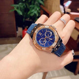 Buy Shop Guess Limelight Quartz Analog Blue Dial Blue Denim Strap Watch For Women - W0775l10 USA Online
