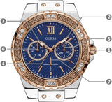 Buy Shop Guess Limelight Quartz Analog Blue Dial Blue Denim Strap Watch For Women - W0775l10 USA Online