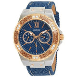Buy Shop Guess Limelight Quartz Analog Blue Dial Blue Denim Strap Watch For Women - W0775l10 USA Online