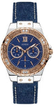 Buy Shop Guess Limelight Quartz Analog Blue Dial Blue Denim Strap Watch For Women - W0775l10 USA Online