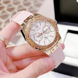 Buy Shop Guess Limelight Quartz Analog White Dial Pink Leather Strap Watch For Women - W0775l3 USA Online