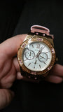 Buy Shop Guess Limelight Quartz Analog White Dial Pink Leather Strap Watch For Women - W0775l3 USA Online