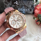 Buy Shop Guess Limelight Quartz Analog White Dial Pink Leather Strap Watch For Women - W0775l3 USA Online