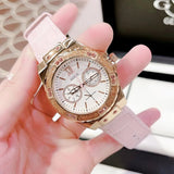 Buy Shop Guess Limelight Quartz Analog White Dial Pink Leather Strap Watch For Women - W0775l3 USA Online