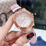 Buy Shop Guess Limelight Quartz Analog White Dial Pink Leather Strap Watch For Women - W0775l3 USA Online