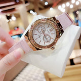 Buy Shop Guess Limelight Quartz Analog White Dial Pink Leather Strap Watch For Women - W0775l3 USA Online