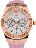 Buy Shop Guess Limelight Quartz Analog White Dial Pink Leather Strap Watch For Women - W0775l3 USA Online