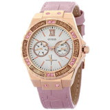 Buy Shop Guess Limelight Quartz Analog White Dial Pink Leather Strap Watch For Women - W0775l3 USA Online