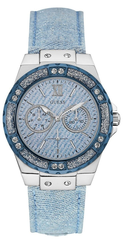 Buy Shop Guess Limelight Quartz Blue Dial Blue Leather Strap Watch For Men - W0775l1 USA Online