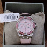 Buy Shop Guess Limelight Quartz Diamonds Pink Dial Pink Denim Strap Watch For Women - W0775l15 USA Online