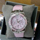 Buy Shop Guess Limelight Quartz Diamonds Pink Dial Pink Denim Strap Watch For Women - W0775l15 USA Online