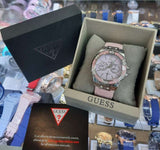 Buy Shop Guess Limelight Quartz Diamonds Pink Dial Pink Denim Strap Watch For Women - W0775l15 USA Online